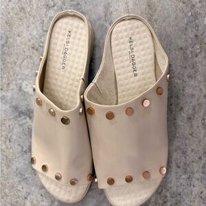 Kelsi Dagger Neutral Studded Slip-On Mules